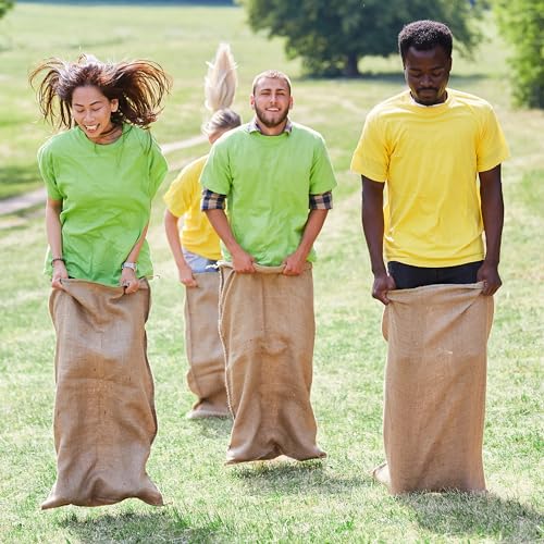 JOYIN 6 Pack Large Burlap Potato Sack Race Bags, 39" x 25" Potato Sacks Racing Bags for Kids & Adults,Outdoor Play, Family Reunion, Outdoor Picnic Party, Outside Yard Lawn Easter Games Carnival