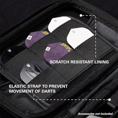 Target Darts Luke Littler Ghost Series XL Takoma Wallet, Regular – Darts Case, Black/White Storage Cases, “The Nuke” Zipper Dart Holder, Professional Accessories – Holds 6 Fully Assembled Darts - style: XL Wallet