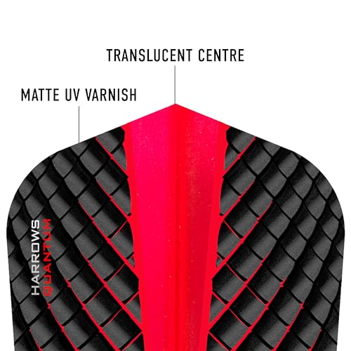 Harrows Quantum Dart Flights | 5 x Sets Darts Flights (15 Flights Total) I 100 Micron Dart Flights I Premium Extra Strong Made in UK I Professional Darts Accessories - color: Red