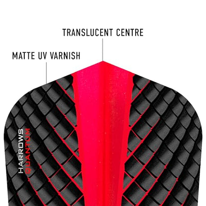 Harrows Quantum Dart Flights | 5 x Sets Darts Flights (15 Flights Total) I 100 Micron Dart Flights I Premium Extra Strong Made in UK I Professional Darts Accessories - color: Red