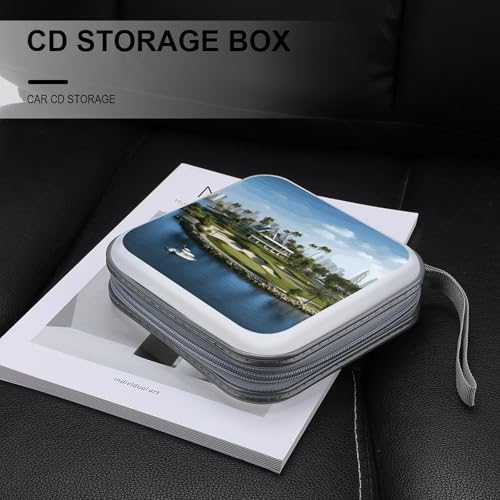 Golf Yacht Club DVD Case Large Storage Disc Wallet Bag Portable CD Case Holder 40 Capacity Hard Plastic Disc Cases Storage Binder DVD Case Wallet for Car Home Office Travel