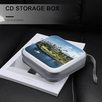 Golf Yacht Club DVD Case Large Storage Disc Wallet Bag Portable CD Case Holder 40 Capacity Hard Plastic Disc Cases Storage Binder DVD Case Wallet for Car Home Office Travel
