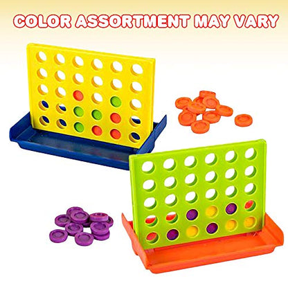Gamie 4 in a Row Game - (Set of 4) - Line Up Four Pegs in a Row Games with Foldable Board and 30 Pieces Each, Classic Four in a Row and Family Fun Games, Educational Learning Game for Children