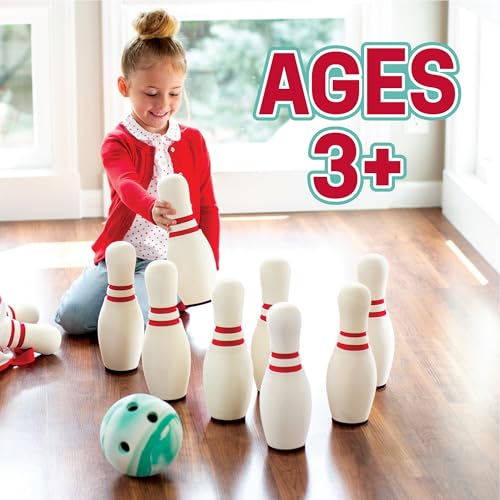 MindWare Oh So Fun! Deluxe Bowling Set – Safe & Fun Foam Bowling Set for Kids Ages 3 & Up