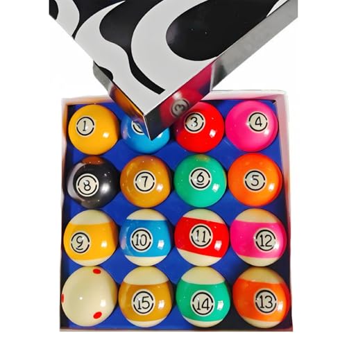 Billiard Balls Standard Set 16 Pool Table Balls 2-1/4 inch Replacement Billiard Cue Ball Set Professional Pool Table Accessories - style: Deluxe Standard