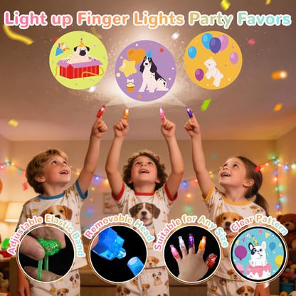 36 Pack Puppy Party Favors LED Finger Lights, Glow in the Dark Dog Birthday Pinata Party Supplies, Goodie Bag Stuffers Classroom Treasure Box Prizes for Kids - style: puppy birth