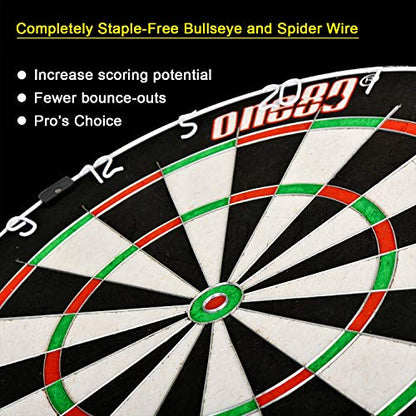 ONE80 Gladiator Dartboard with Top-Grade African Sisal and Sword Edge Staple Free Wire Spider for Maximum Scoring Potential and Less Bounce Outs - style: Gladiator I