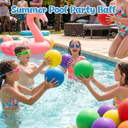 Amor Present 6PCS Playground Ball, 7 Inch Inflatable Kickballs with Pump, Rainbow Rubber Dodgeball for Kids Beach Toy Sports Games Indoor Outdoor Pool Party - size: Medium