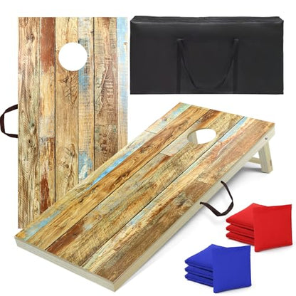 Cornhole Board Set，2 Regulation 4'x2' Cornhole Boards with 8 Cornhole Bags and Carrying Case, Corn Hole Games for Adults Outdoor Bean Bag Toss Game