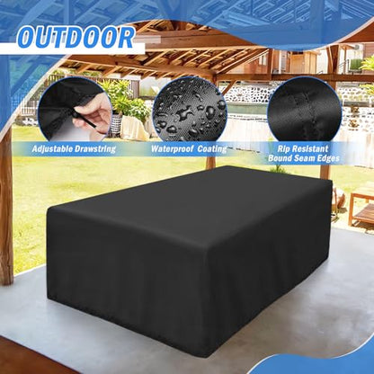 POMER Pool Table Cover - 102 inch Waterproof Table Cover for 8 Foot Snooker Billiard Tables Dustproof 7/8/9 FT Billiard Table Cover - 102x53x32 inch