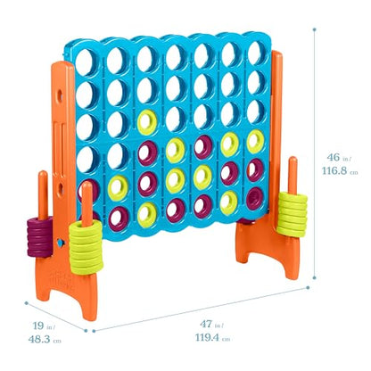 ECR4Kids Jumbo 4-to-Score Giant Game with 42 Rings and Reset Sliders, Kids Games, Vibrant - color: Vibrant