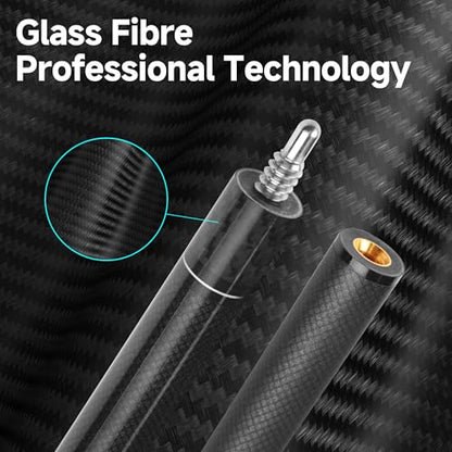 HomeSeason Glass Fibre Pool Cue Stick 58" Billiard Cue Sticks Professional Low Deflection Pool Sticks - color: B