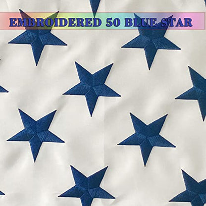 Premium US Civil Flag 3x5Ft Outdoor, Embroidered 50 Stars, Longest Lasting Oxford Nylon-Quadruple Stitched Fly Ends - United States America USA Civilian Peace Flags 90x150cm Banner - color: US Civil
