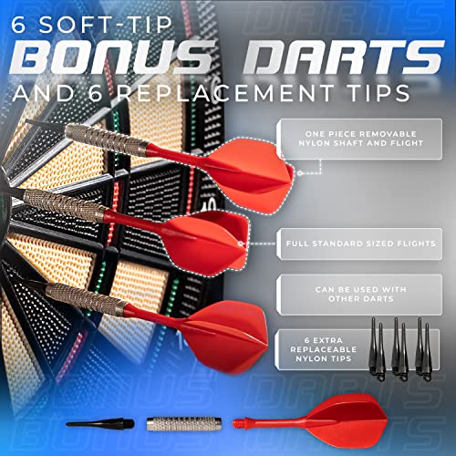 Franklin Sports Electronic Dart Board Sets - Soft Tip Electric Dartboard with Digital Scoreboard - (6) Darts Included - style: Dartboard