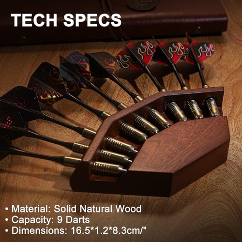 2 in 1 Dart Holder and Wall Dart Holder Made of Wood, Dart Holder, High-Quality Dart Holder, Presentation Display Darts Rack, Dart Holder, Premium Dart Accessories - color: Walnut colour