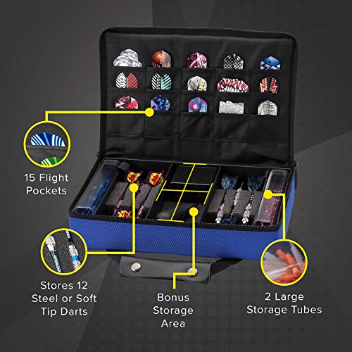 Casemaster Classic Blue Nylon Dart Case - color: Blue