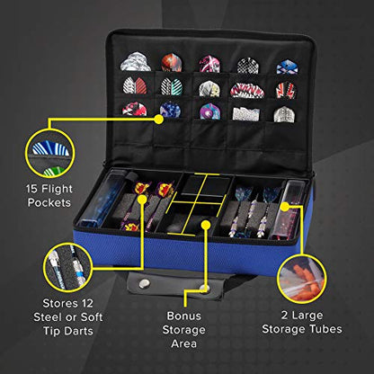 Casemaster Classic Blue Nylon Dart Case - color: Blue