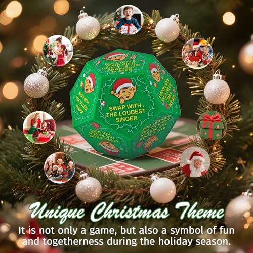 Hilarious Exchange Party Game Dice, Exchange Gifts Family Game, Christmas Stocking Stuffers White Elephant Gifts for Teens Adults, Gift Exchange Dice for Family Friends Holiday Xmas Party Supplies - style: Christmas Gift Exchange Party Game Dice