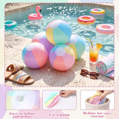 MiniInflat 12 Pcs Granny Pants Yard Game, Big Pants Ball Catch Outdoor Games with Inflatable Beach Balls and Pump for Family Reunion & Adult Groups Yard Summer Swimming Pool Water Games (Macaron) - color: Macaron