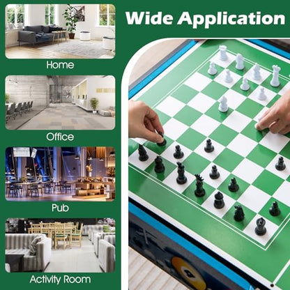 HOMGX 12-in-1 Game Table, Combo Game Table Set w/Air Hockey, Foosball, Billiards, Ping Pong, Pool, Chess, Bowling, Checkers, Backgammon, Shuffleboard, Family Arcade Games for Adults & Kids