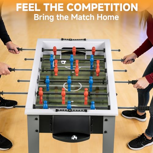 42" Foosball Table, Soccer Game Table for Adults with 2 Balls Competition Sized Soccer Table for Home, Office, or Game Room, Family Game Night