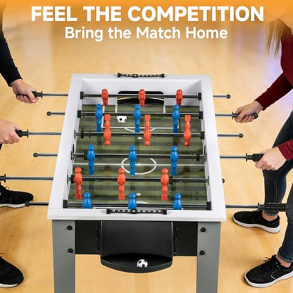 42" Foosball Table, Soccer Game Table for Adults with 2 Balls Competition Sized Soccer Table for Home, Office, or Game Room, Family Game Night