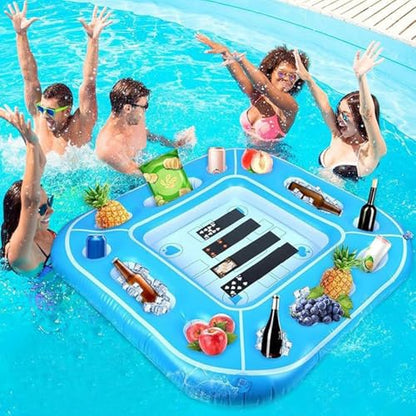 Floating Card Table for Pool, Inflatable Board Games Table, 39.4 inches, Waterproof Portable Desk, Fun Outdoor Activity, Kids Entertainment, Vacation , Beach Accessory