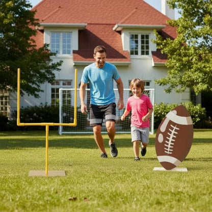 2 Pcs Football Goal Post Decoration Yard Signs Including 39" x 20" Field Goal Post 16" x 11" Football Standees Wood Fiber Board and PVC for Sports Themed Party Game Day Birthday Lawn Outdoor Supplies