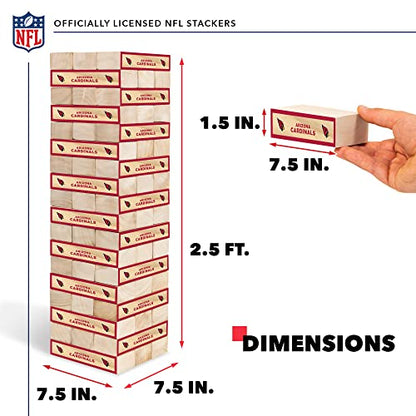 Wild Sports NFL Giant Stacking Wooden Blocks – Tumbling Tower Classic Family Game Stacks – Great Gift for Any Football Fan! - color: Arizona Cardinals