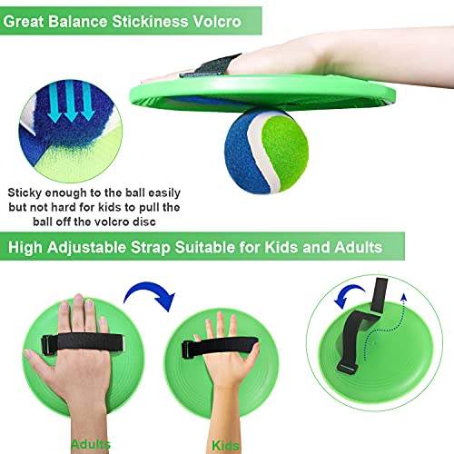 Jalunth Ball Catch Set Game Toss Paddle - Beach Toys Back Yard Outdoor Games Pool Backyard Target Throw Catch Sticky Set Age 3 4 5 6 7 8 9 10 11 12 Years Old Boys Girls Kids Easter Gifts Blue - color: Azure