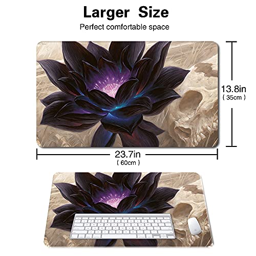 Board Game MTG Playmat Games Size 60X35 cm CCG Compatible for MTG CCG RPG Trading Card Game (Black-Lotus) - color: Black-lotus