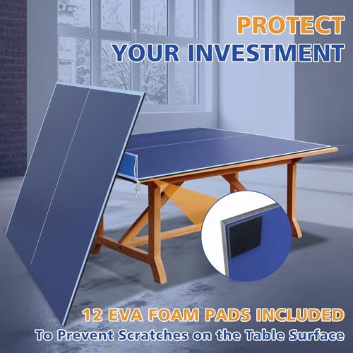 7/8/9ft Mid-Size Ping Pong Conversion Top with Net Set for Billiard and Pool Tables - Regulation Top Converts Billiards into Ping Pong Table Blue/Green/Black - color: Blue, size: 7 FT