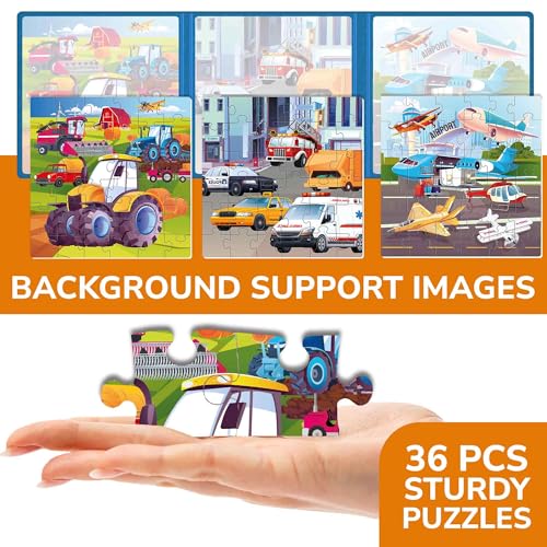 QUOKKA Magnetic Puzzles for Kids Ages 4-6 – 36 Pieces Sudoku Toddler Puzzles Ages 2-4 – Travel Games for Kids 3-5 – Learning Transport Toddler Travel Toys – Car Airplane Road Trip Games for Boys&Girls - style: 8. TRANSPORT 24 PCS