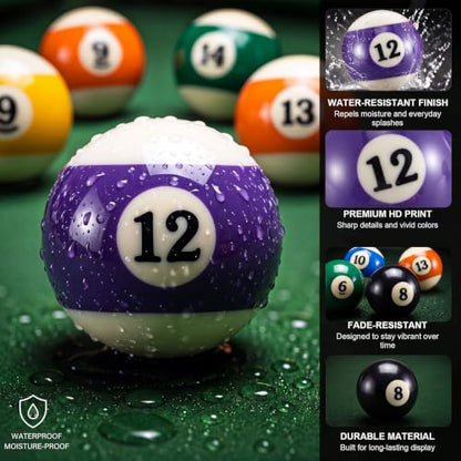 Outus Pool Table Ball Set with Accessories, 16 Billiard Balls 2-1/4" Regulation Set with Triangle & Diamond Rack, Chalk, Gloves & Towel, Spot Stickers, Starter Kit for Game Room & Bar - style: Standard Style