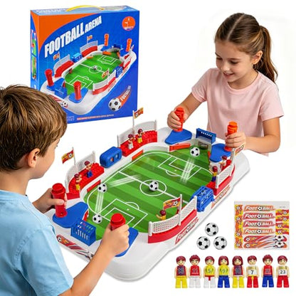 Mini Foosball Table Game for Kids, Portable Soccer Board Game with Scoreboard, Tabletop Indoor Football Sports Toy for 3 4 5 6 7 8-12 Year Old Boys Girls, Family Party Christmas Birthday Gift