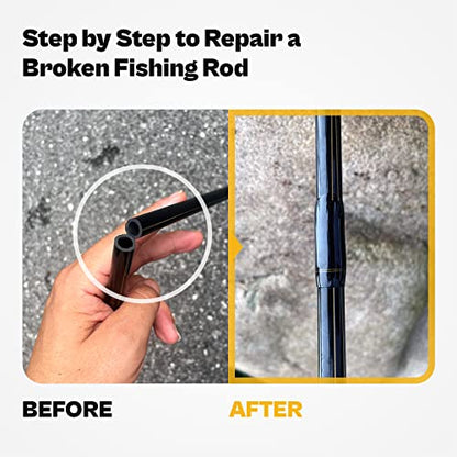 Fishing Rod Repair Kit Complete,Full Supplies with Glue for Freshwater & Saltwater Broken Fishing Pole Repair with Carbon Fiber Sticks,Rod Building Epoxy Finish - color: Inserts-Kit