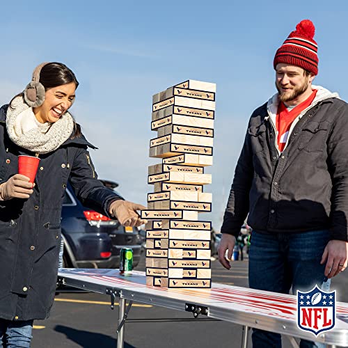 Wild Sports NFL Giant Stacking Wooden Blocks – Tumbling Tower Classic Family Game Stacks – Great Gift for Any Football Fan! - color: Houston Texans
