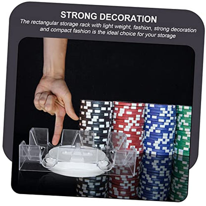 Dual Deck Plastic Card Holder Tray Rotating Card Storage for Adults and Compact Design for Home Games