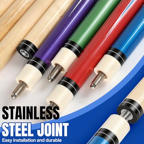 LOTKEY Pool Cue Sticks for Adults,Super Straightened Up 58'' 18 19 20 21oz Billiard Cues Canadian Maple Tacos De Billar Profesional Set of 4/3/2/1 House Bar Pool Que Table Beginner Pool Queue - color: 4 Pcs