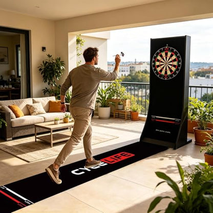 Dart Mat with Throw Line,Non-Slip with Throw Line Portable | Dart Carpet Mats | for Game Room Recreation Center Office Break Room Basement Garage Dormitory - size: A