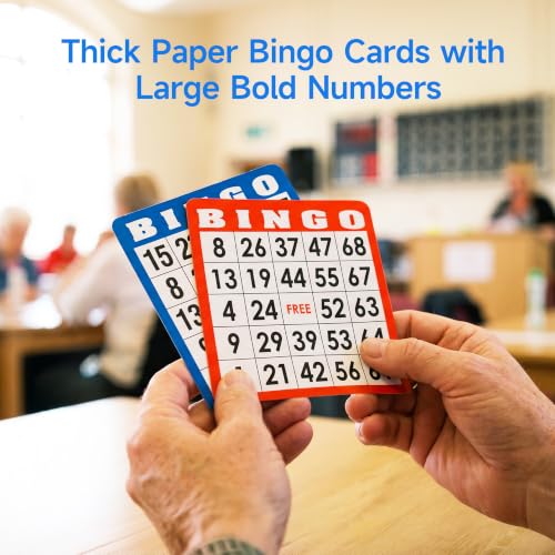 GSE Games & Sports Expert Complete Bingo Game Set with 50 Bingo Cards, 500 Chips, Calling Cards Deck, Party Fun Game for Adults, Seniors, Family Gatherings, Classroom Activities, Large Groups - size: 50 Cards & 500 Chips Set