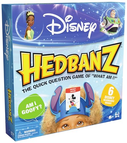 Spin Master Games, Disney Hedbanz, The Hilarious Meme Picture Guessing Game with Popular Disney Characters, 2-6 Players for Ages 6 & Up - style: Disney Hedbanz