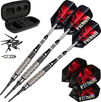 Viper Pitbull 90% Tungsten Soft Tip Dart Set, 18 Grams - style: Full Knurling (18 Grams)