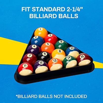 GSE Games & Sports Expert Black Plastic Billiard Pool Ball 8-Ball Triangle Racks / 9-Ball Diamond Pool Ball Racks Fit Standard 2-1/4" Billiard Pool Balls - color: Triangle Rack