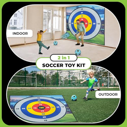 MHM's Ultimate Indoor Golf Chipping Game Mat - Premium Practice Mat - Ideal Golf Simulator for Home Use - style: Ultimate Soccer Bullseye