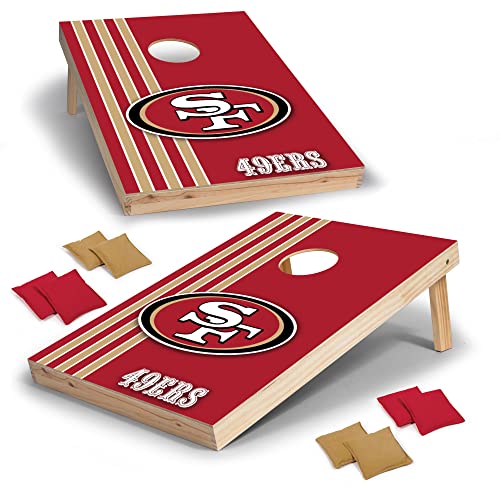 NFL 2' x 3' Solid Wood Cornhole Set with Direct Print HD Team Graphics – Great Gift for Any Football Fan! Bean Bag Toss Family Outdoor Games