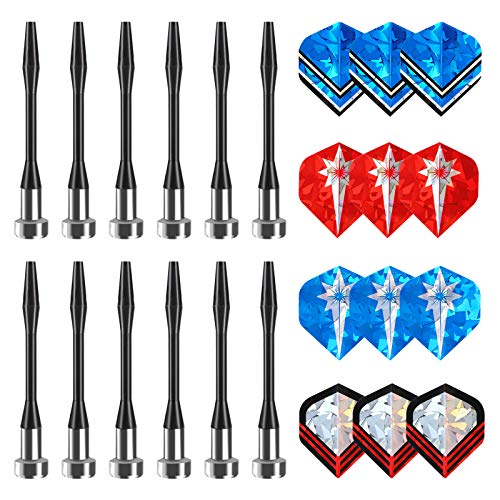 Accmor Magnetic Darts, 12pcs Replacement Magnet Darts Plastic Darts for Dartboard - color: Blue Red-Shiny