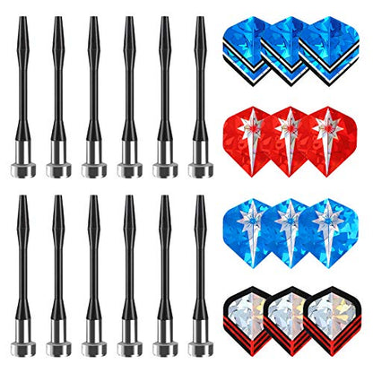 Accmor Magnetic Darts, 12pcs Replacement Magnet Darts Plastic Darts for Dartboard - color: Blue Red-Shiny