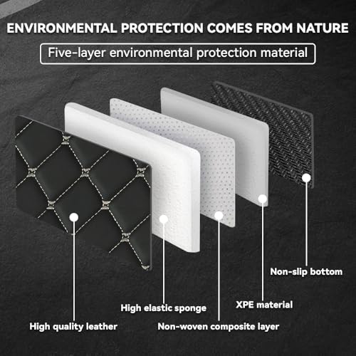 Car Floor Mats Fit for Dodge Dart 2013-2016 All Weather Durability Leather Car Floor Mats, Skidproof Pedal, Waterproof, Wear-reistant(Black Beige) - color: Black Beige
