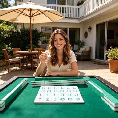 Mahjong Solo Practice Board - Solo Mahjong Board,18.5 * 16cm, Portable Tile Pattern Learning & Strategy Practice Boards for Beginners and Advanced Players - color: Sky Blue
